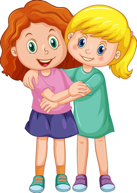 clipart of two sisters